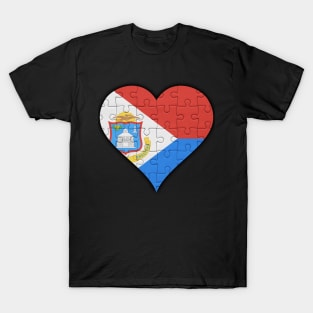 Sint Maartener Jigsaw Puzzle Heart Design - Gift for Sint Maartener With Sint Maarten Roots T-Shirt